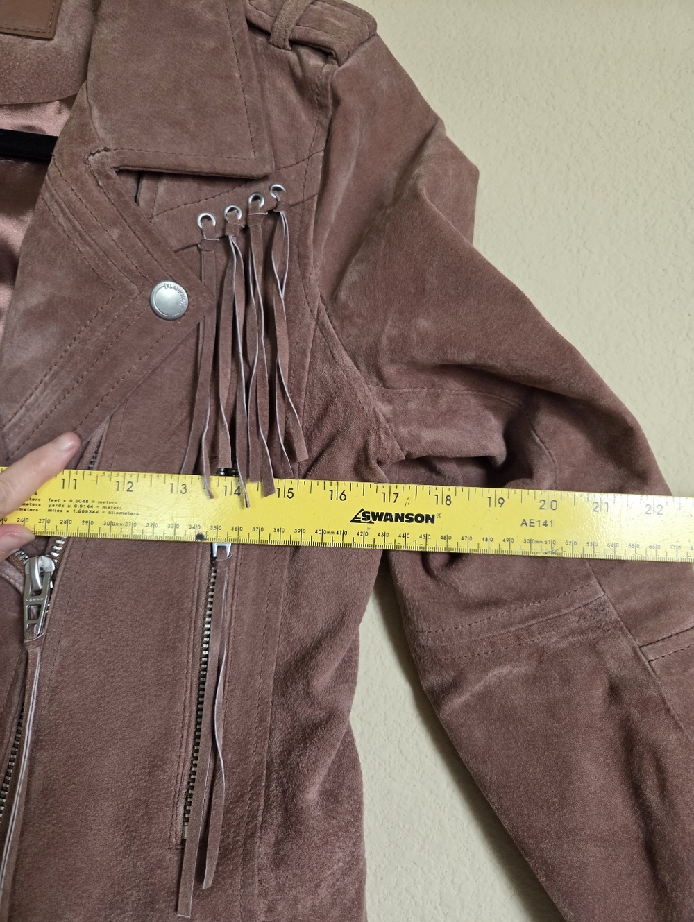 Blank NYC Genuine Leather Suede Fringe Fringed Boho Bohemian Cowgirl Western - Picture 8 of 10